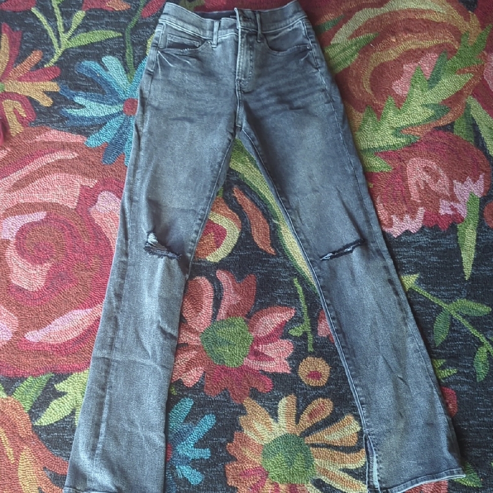 Express Skyscraper Mid-rise Gray Jeans